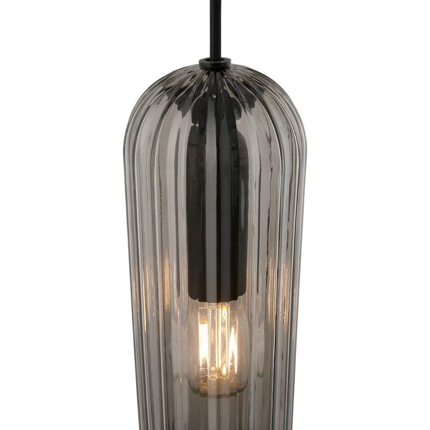 Nordlux - Полилей на кабел MIELLA 3xE27/25W/230V черен/опушен