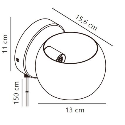 Nordlux - Регулируем стена спот BELIR 1xG9/5W/230V черен