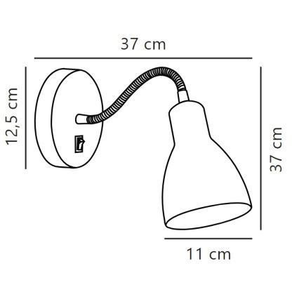 Nordlux - Гъвкав спот за стена CYCLONE 1xE14/15W/230V черен