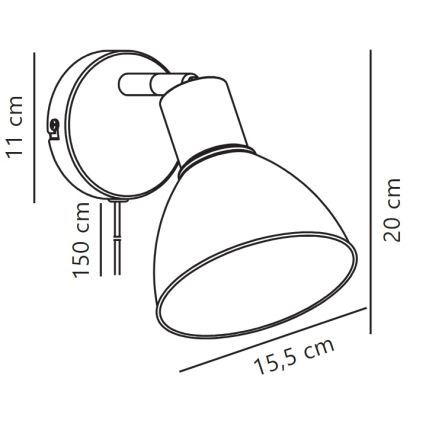 Nordlux - Спот аплик POP 1xE27/18W/230V бежов