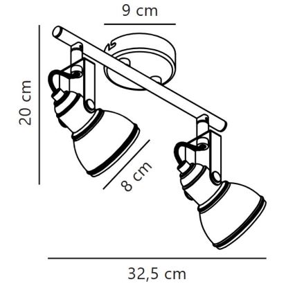 Nordlux - Спот ASLAK 2xGU10/35W/230V бял