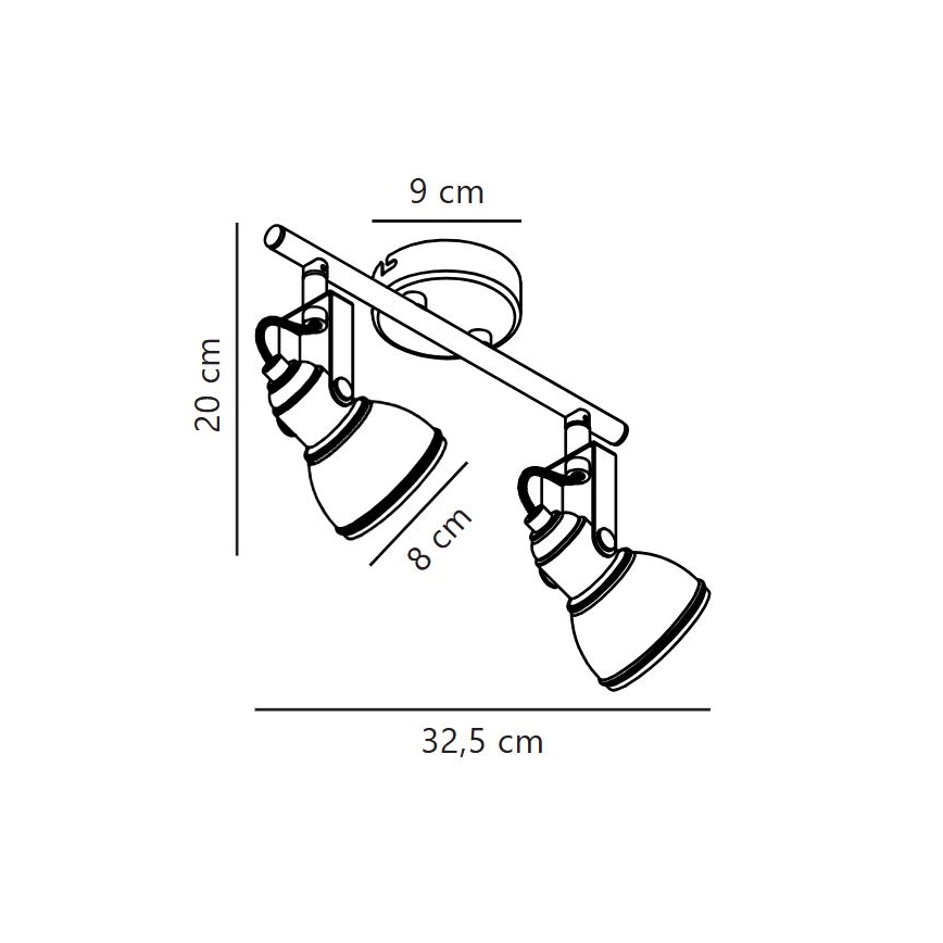 Nordlux - Спот ASLAK 2xGU10/35W/230V черен