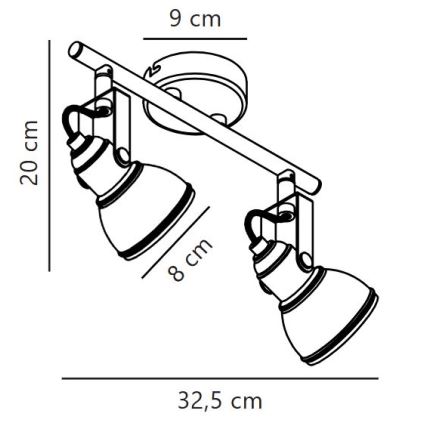 Nordlux - Спот ASLAK 2xGU10/35W/230V черен