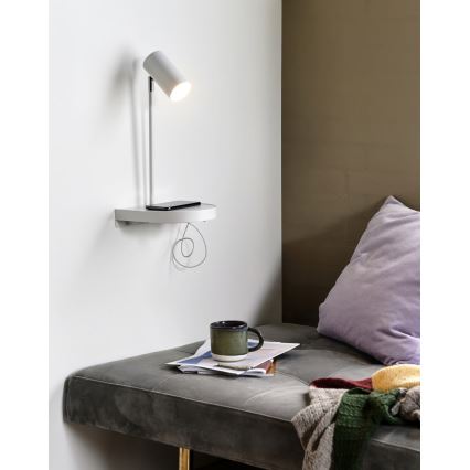 Nordlux - Стенна лампа с полица CODY 1xGU10/15W/230V бяла
