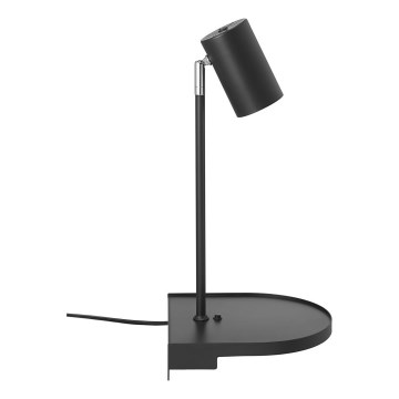 Nordlux - Стенна лампа с полица CODY 1xGU10/15W/230V черна