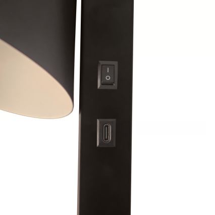 Nordlux - Стенна лампа с USB WILMER 1xE14/40W/230V черна