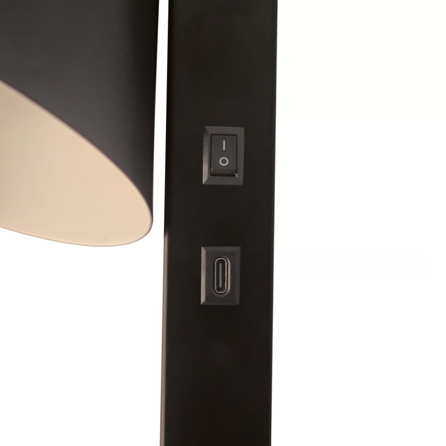 Nordlux - Стенна лампа с USB WILMER 1xE14/40W/230V черна