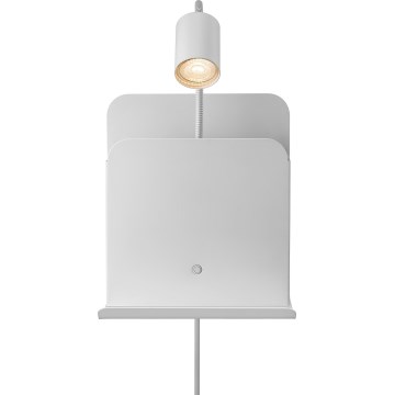 Nordlux - Стенно насочващо осветително тяло с рафт и USB ROOMI 1xGU10/8W/230V бяло