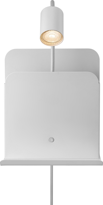 Nordlux - Стенно насочващо осветително тяло с рафт и USB ROOMI 1xGU10/8W/230V бяло