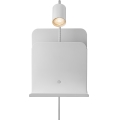 Nordlux - Стенно насочващо осветително тяло с рафт и USB ROOMI 1xGU10/8W/230V бяло