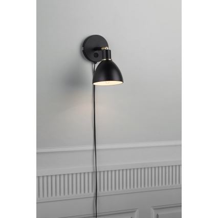 Nordlux - Стенно осветително тяло RAY, 1xE14/25W/230V, черно