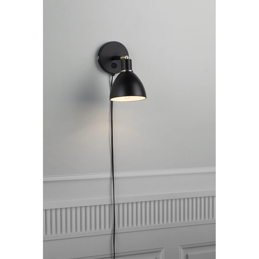 Nordlux - Стенно осветително тяло RAY, 1xE14/25W/230V, черно