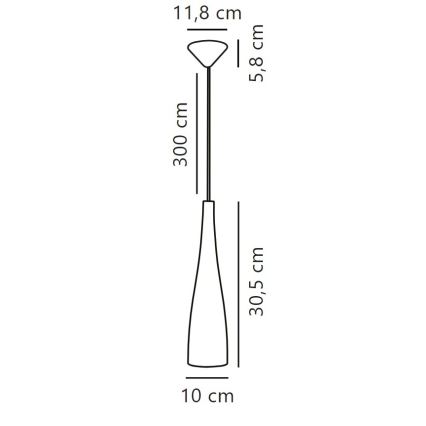 Nordlux - Висяща лампа на кабел EMBLA 1xE27/40W/230V димчато/черно