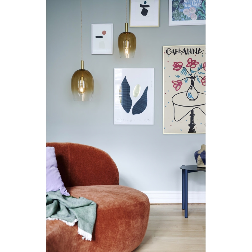 Nordlux - Висяща лампа на кабел UMA 1xE27/40W/230V Ø 18 см кафява/опушена