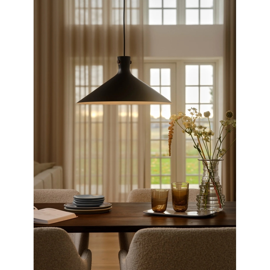 Nordlux - Висяща лампа с кабел DORINA 1xE27/60W/230V черна