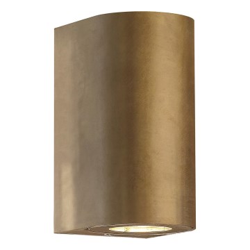 Nordlux - Външно стенно осветително тяло CANTO 2xGU10/28W/230V IP44 месинг