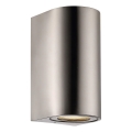 Nordlux - Външно стеннo осветително тяло CANTO 2xGU10/28W/230V IP44 неръждаема стомана