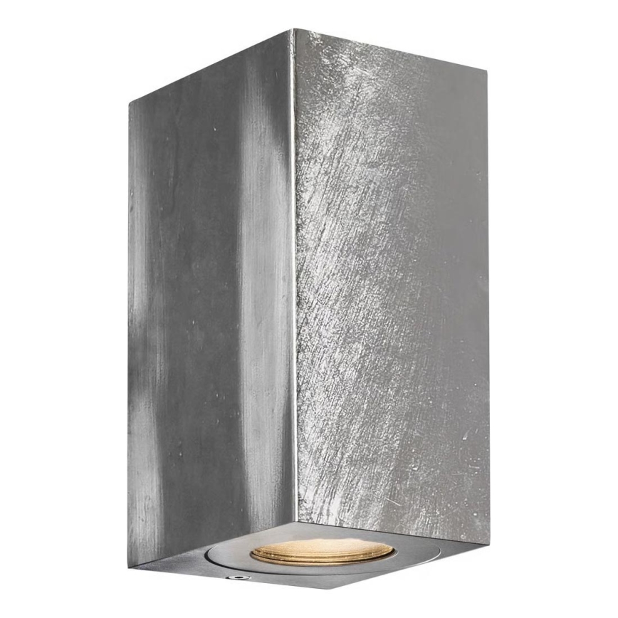 Nordlux - Външно стенно осветително тяло CANTO 2xGU10/28W/230V IP44 сребристо