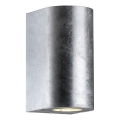 Nordlux - Външно стенно осветително тяло CANTO 2xGU10/28W/230V IP44 сребристо