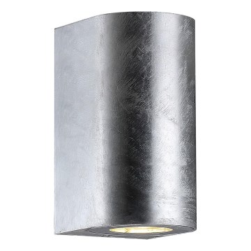 Nordlux - Външно стенно осветително тяло CANTO 2xGU10/28W/230V IP44 сребристо