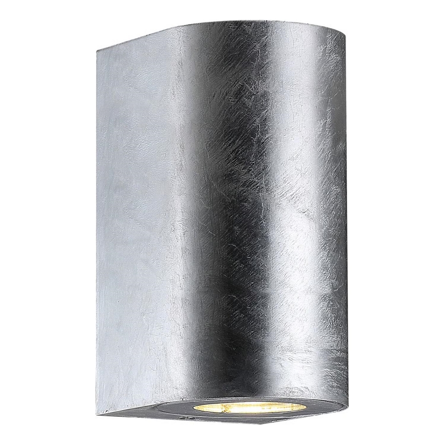 Nordlux - Външно стенно осветително тяло CANTO 2xGU10/28W/230V IP44 сребристо