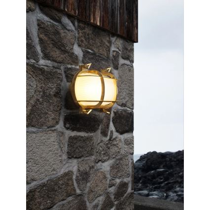 Nordlux - Външно стенно осветително тяло HELFORD 1xE27/12,5W/230V IP64 месинг