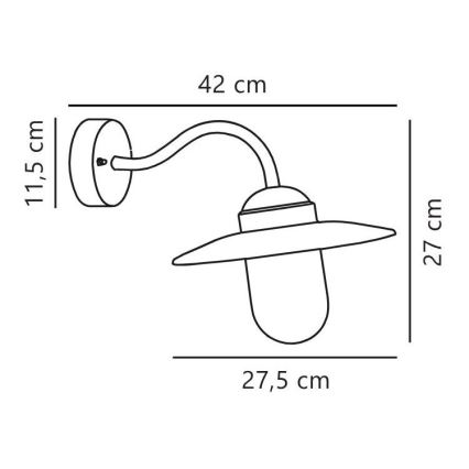 Nordlux - Външно стенно осветително тяло LUXEMBOURG 1xE27/60W/230V IP54 медно