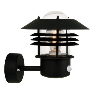 Nordlux - Външно стенно осветително тяло с вграден сензор VEJERS 1xE27/60W/230V IP54 сребристо