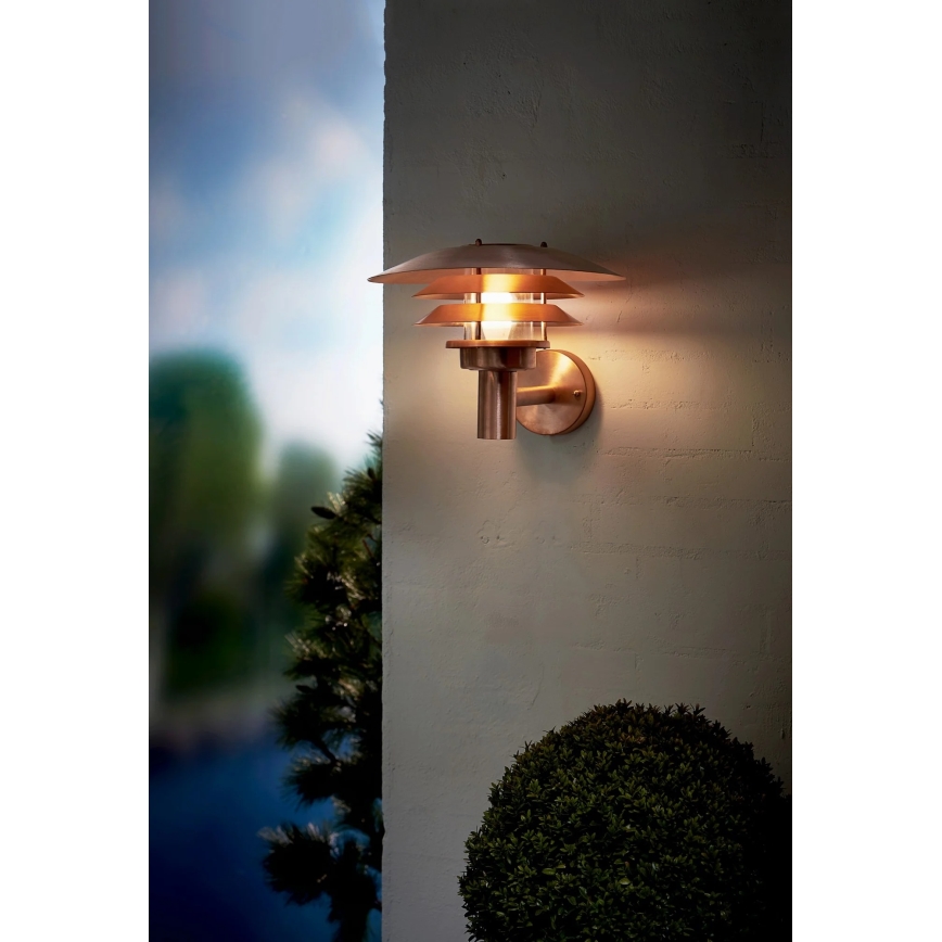 Nordlux - Външно стенно осветително тяло VENO 1xE27/60W/230V IP54, медно