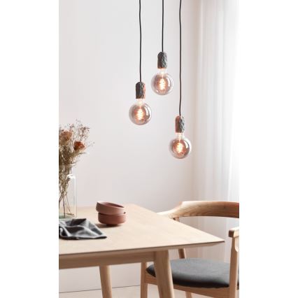 Nordlux - Захранващ кабел HANG 1xE27/40W/230V сив/черен