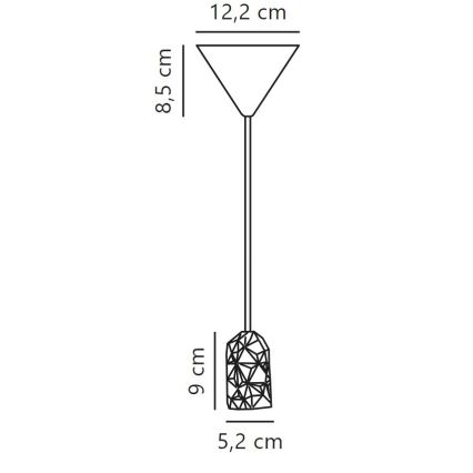 Nordlux - Захранващ кабел HANG 1xE27/40W/230V сив/черен
