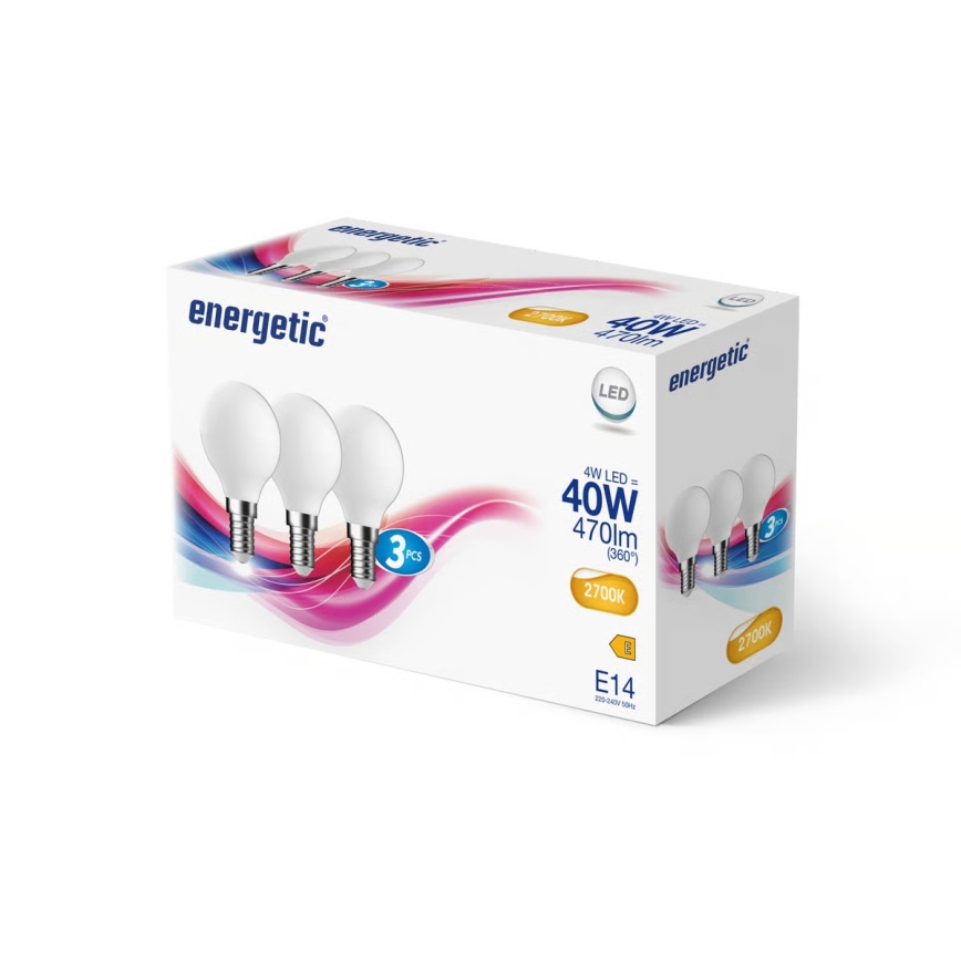 Nordlux - Комплект 3x LED крушки G45 E14/4W/230V 2700K