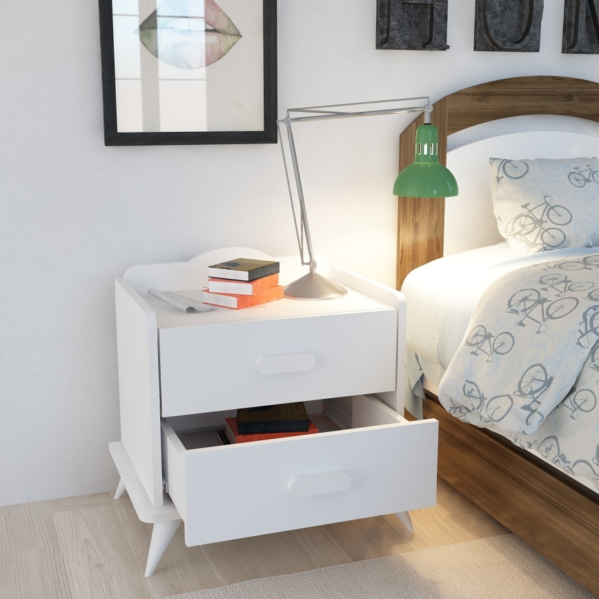Нощно шкафче ANDAZ 58,6x60 cм бяло