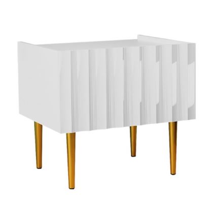 Нощно шкафче ARCOS 46x50 см бял/златист
