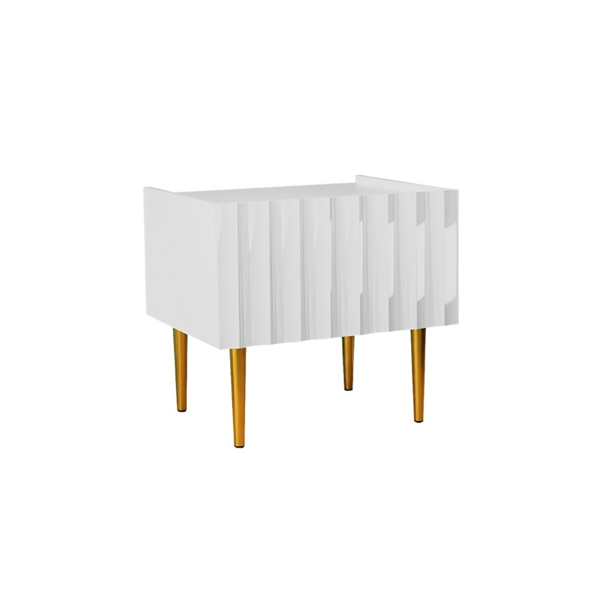 Нощно шкафче ARCOS 46x50 см бял/златист