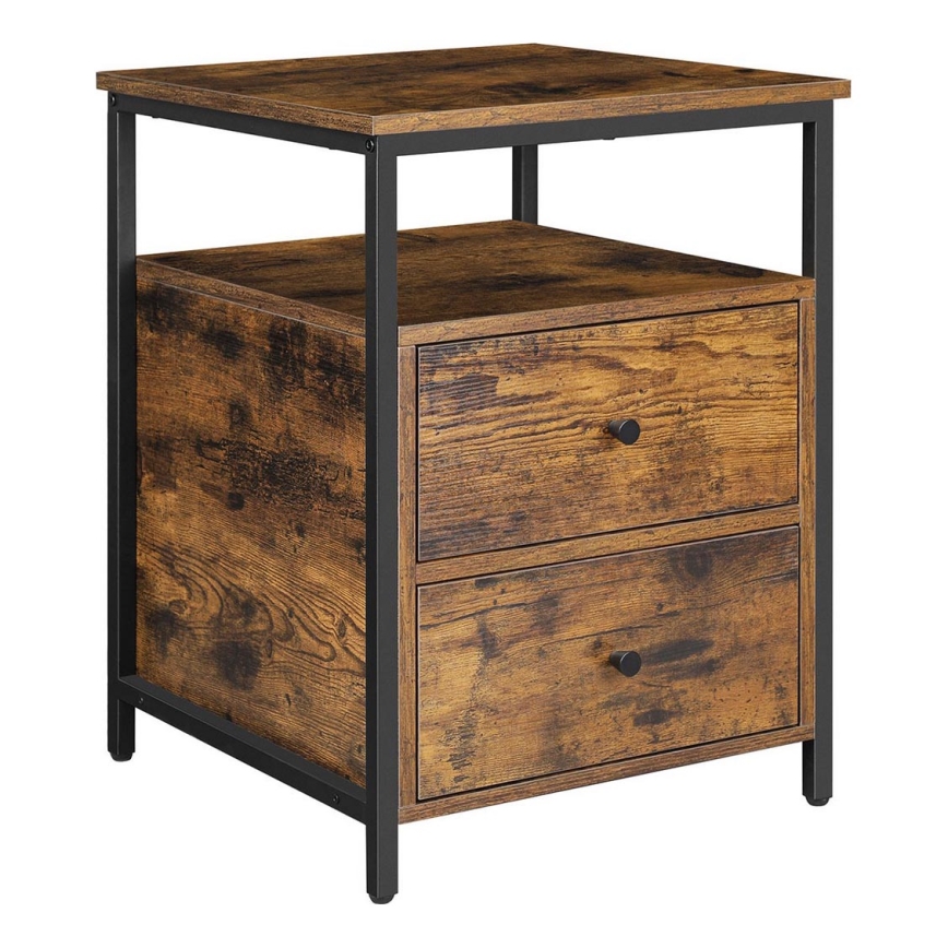 Нощно шкафче ARIN кафяво/черно