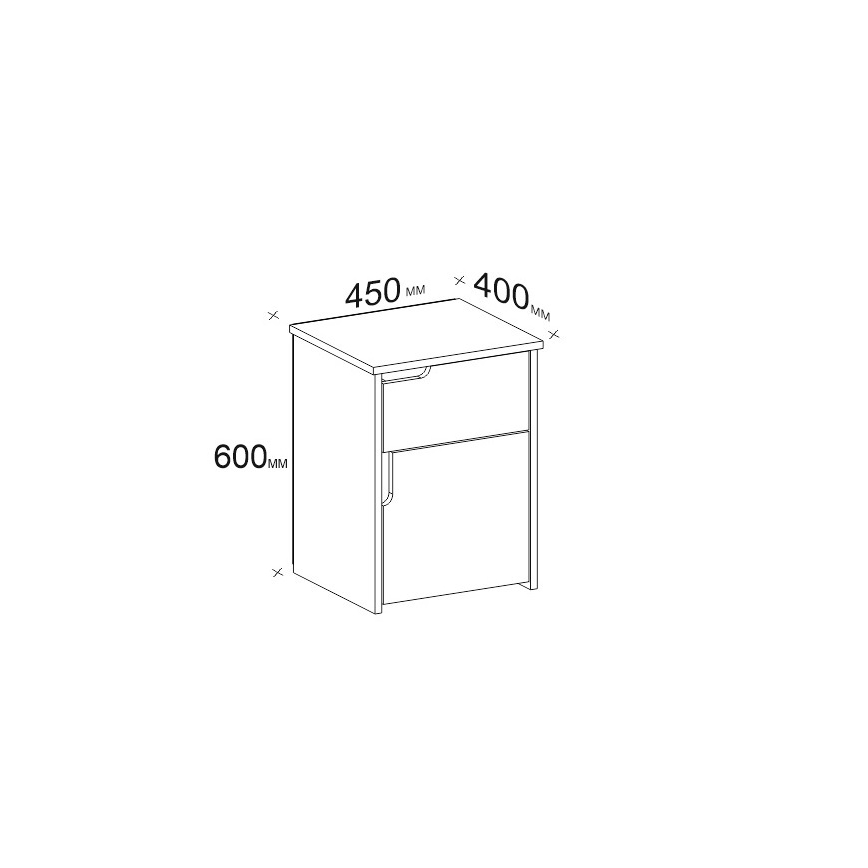 Нощно шкафче ASRA 60x45 cм бяло
