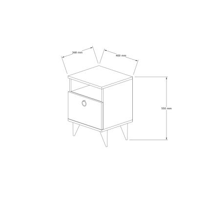 Нощно шкафче BARLO 50x40 cм бяло