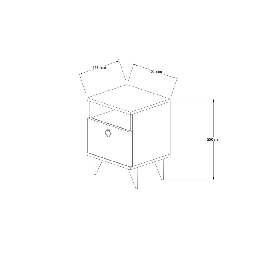 Нощно шкафче BARLO 50x40 cм бяло