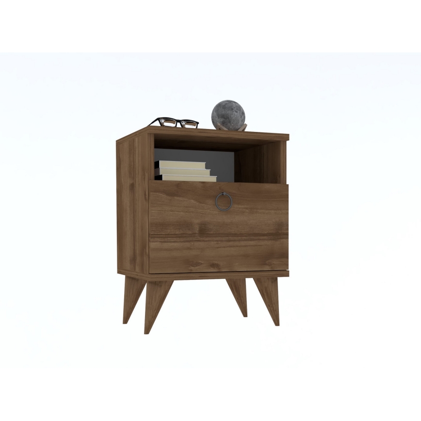 Нощно шкафче BARLO 50x40 cм кафяво