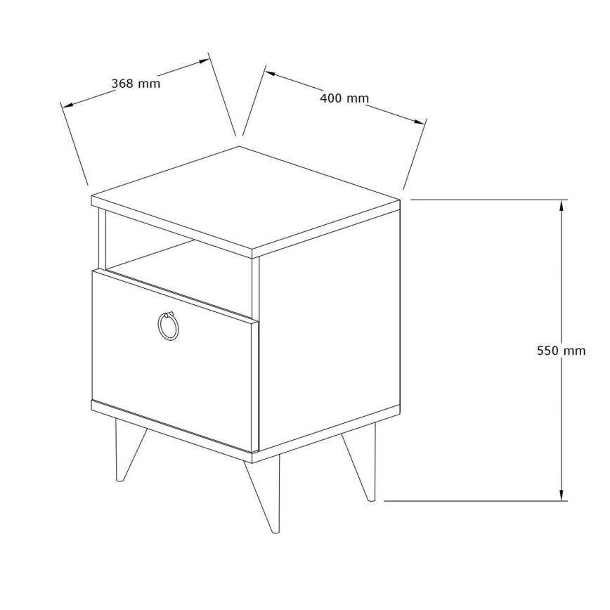 Нощно шкафче BARLO 50x40 cм кафяво