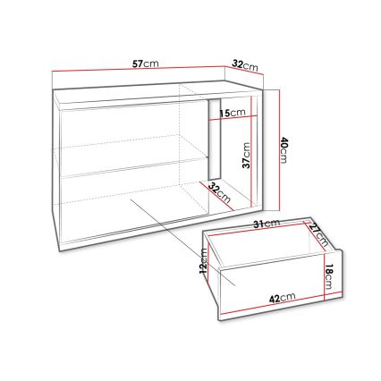 Нощно шкафче BECE 40x57 см антрацит