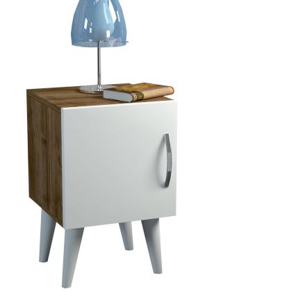 Нощно шкафче BELLINI 55x35 cм бяло/кафяво