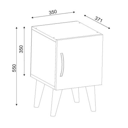 Нощно шкафче BELLINI 55x35 cм бяло/кафяво