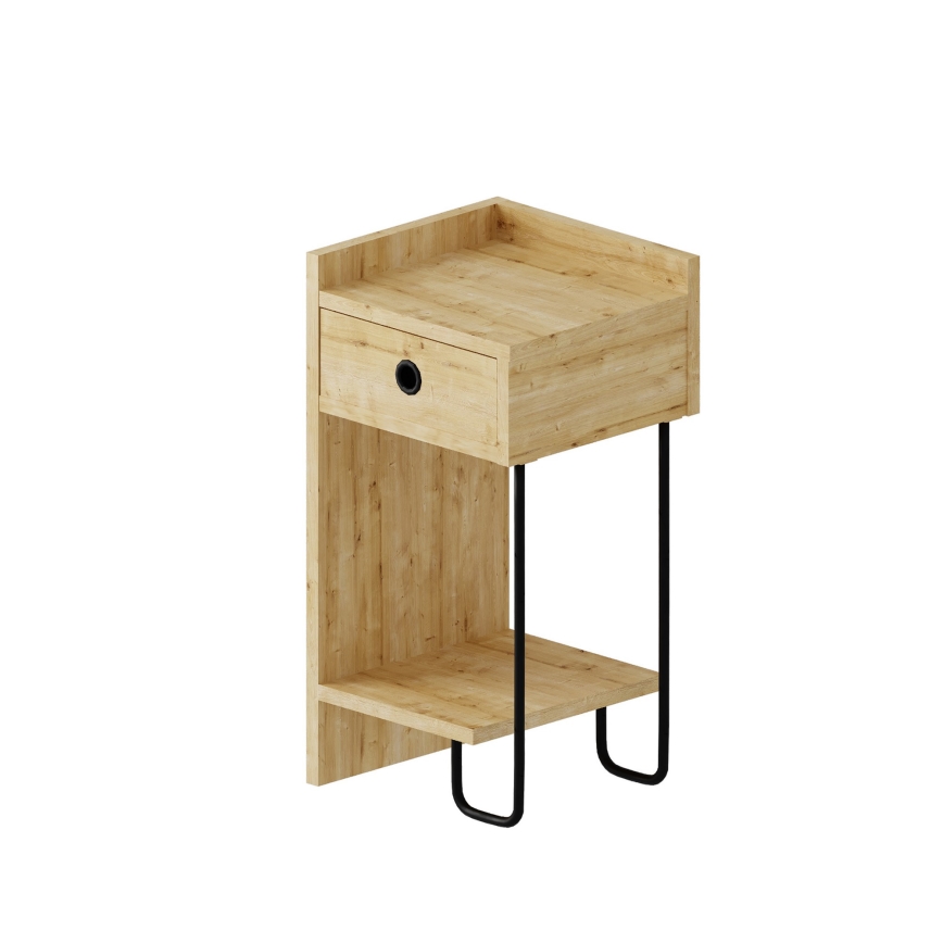 Нощно шкафче CACTUS 60x29,5 cм бежово/черно