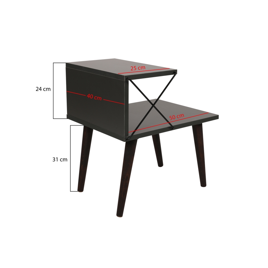 Нощно шкафче CROSS 55x50 cм антрацит