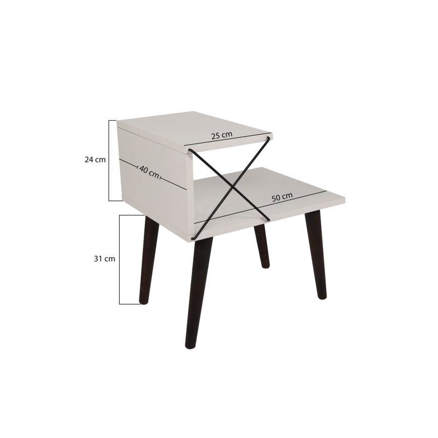 Нощно шкафче CROSS 55x50 cм бяло