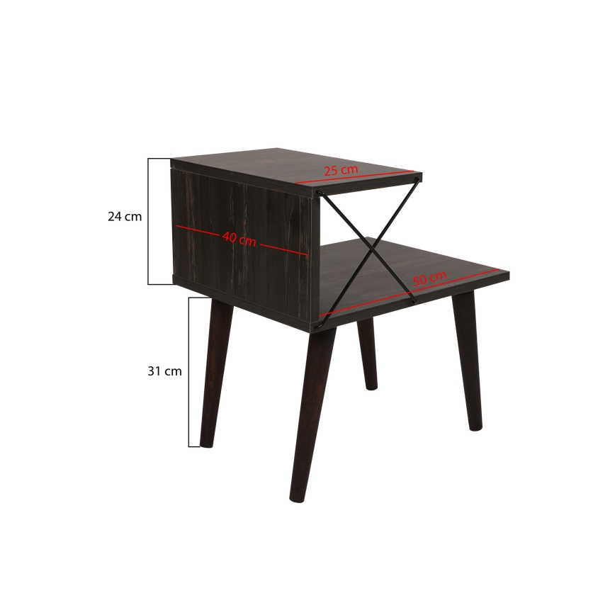 Нощно шкафче CROSS 55x50 cм кафяво