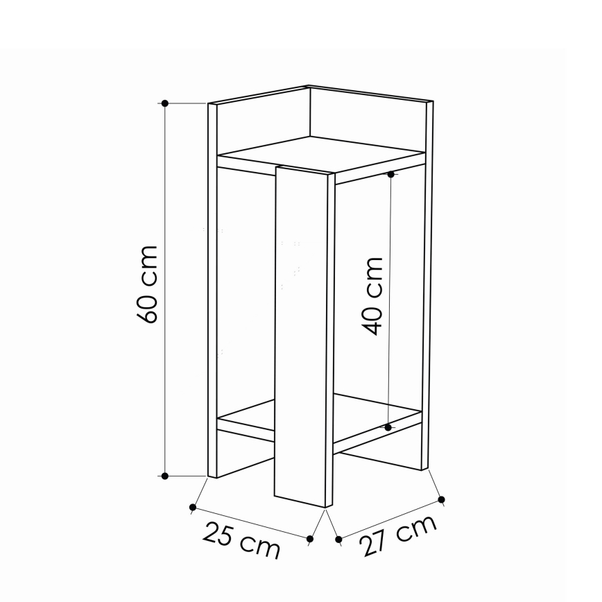 Нощно шкафче ELOS 60x25 cм сиво