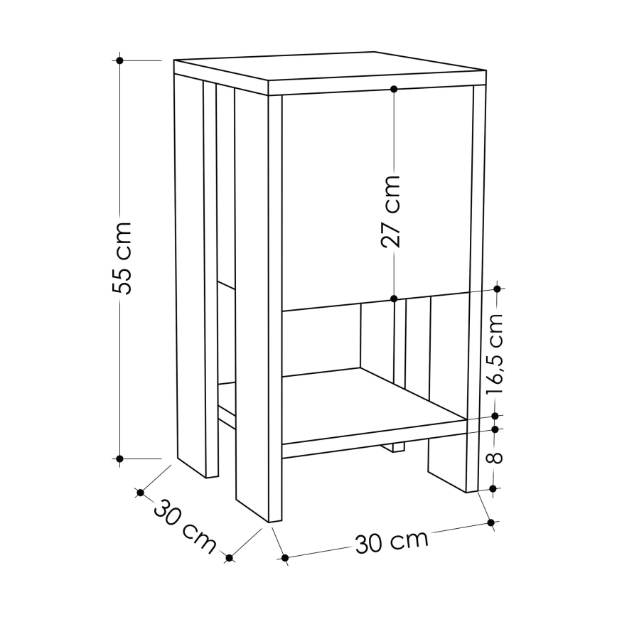 Нощно шкафче EMA 55x30 cm antracit